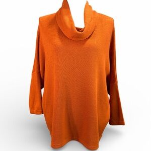 Boho Chic. Cozy Dark Orange Cowl Neck Sweater. EC. Size small